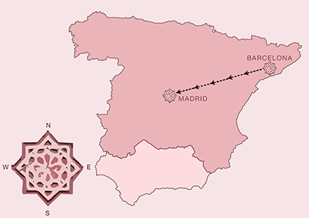 Barcelona and Madrid Tour Map